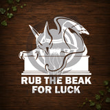 Gryphon Rub The Beak For Luck Vinyl Car Decal