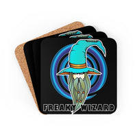 Freaky Wizard Corkwood Coaster Set